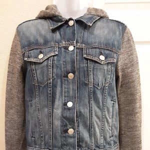 Denim Jean jacket / hoodie with wool hood and sleeves from rag & bone